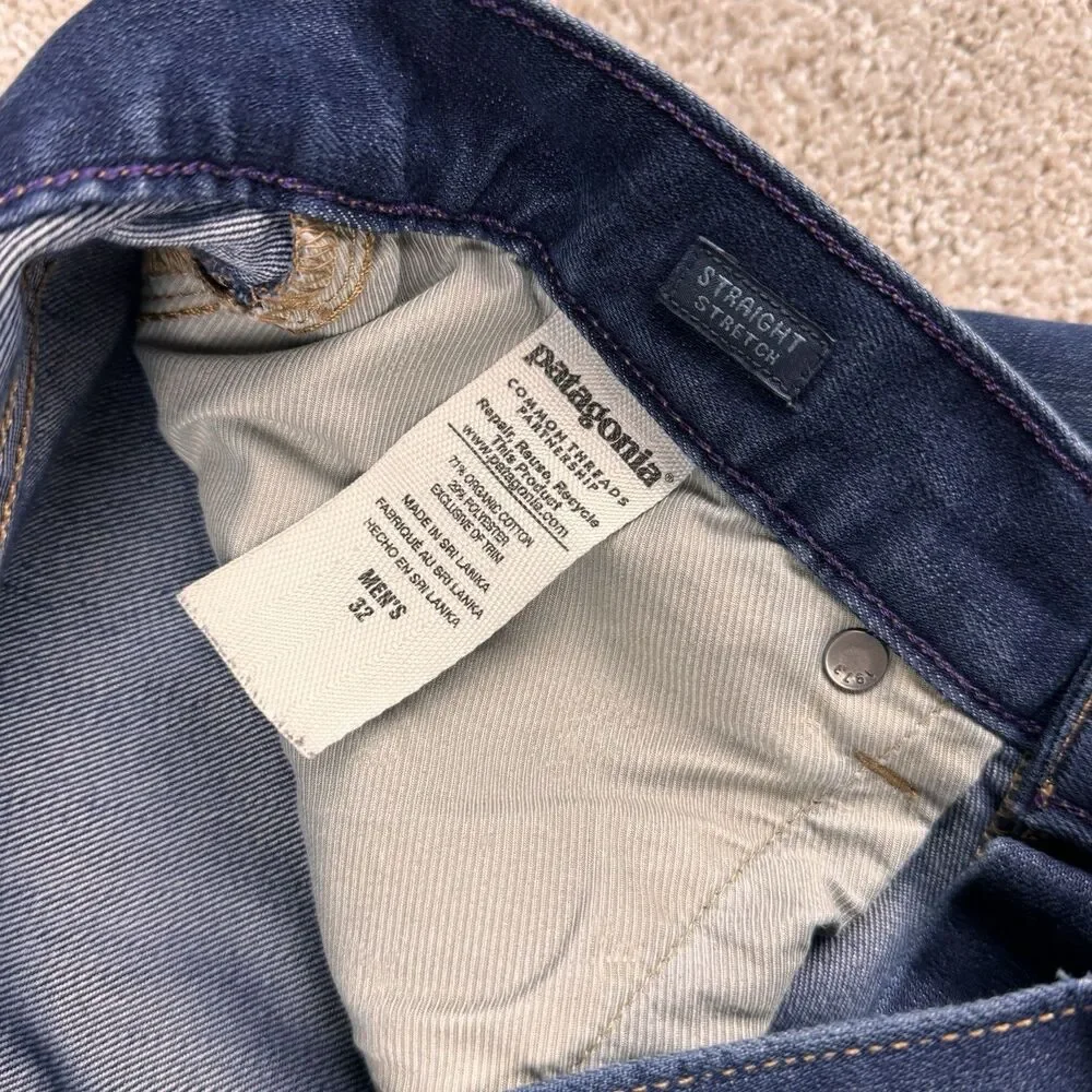 Patagonia Iron Clad Men's Straight Stretch Distressed Jeans 32x32 (Fits 29x30)